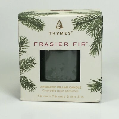 Thymes Frasier Fir Aromatic Pillar Candle 3”x3” New In Box - Image 1 of 4