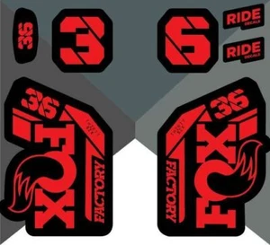 Fox 36 Factory 2021 Fork Decals - Red - Licensed By Fox - Picture 1 of 1