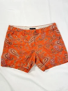 Tommy Hilfiger Orange Paisley Shorts Women’s Size 6 - Picture 1 of 7