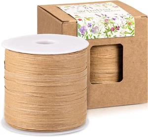 229 Yards Raffia Paper Ribbon Christmas Kraft Craft Packing Paper Twine for Fest - Picture 1 of 7