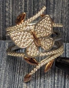 Sterling Silver (possible Zircon) Stunning Gemstone Lady's Ring Size 7 Butterfly - Picture 1 of 3