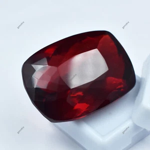 Cushion Cut 94.50 Ct Lab Created Red Ruby CERTIFIED Loose Gemstone For Pendent - Picture 1 of 13