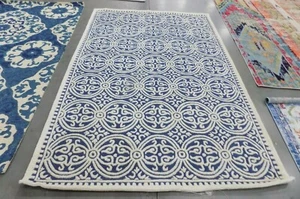 NAVY BLUE / IVORY 6' X 9' Stained Rug, Reduced Price 1172592776 CAM123G-6 - Picture 1 of 4