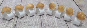 Vintage Bone China Seashell Napkin Ring Holders Set Of 8 White Tan Nautical MCM - Picture 1 of 6