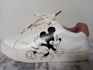 Schuhe DISNEY 35 Sneaker weiß mit Motiv Mickey Mouse Schnürung neu ohne Etikett 