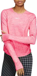 Women's Nike Long-Sleeve Running Top XS Pink Reflective Slim Fit Training New - Picture 1 of 2