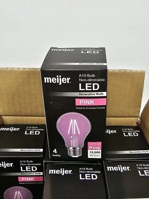 Meijer 4W Non Dimmable LED Decorative Light Bulb PINK - 6 PACK - Image 1 of 4
