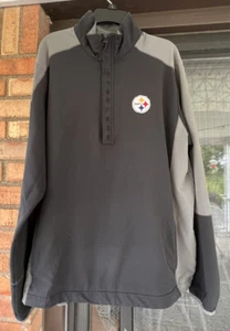 Pittsburgh Steelers NFL Pullover Jacket Mens 1/3 Zip LS Gray/Black Pullover - Picture 1 of 5