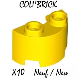 Lego 68013 - 10x Cylinder Half 1x2x1 - Jaune / Yellow - NEUF NEW - Imagen 1 de 1