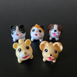 Mollige Welpen & Freunde Minis Figuren Katzen Hunde 5 Stück Hartplastik ~ 1 Zoll - Bild 1 von 5