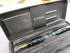 Parker LAQUE Rollerball Pen Green & Bronze Gold New In Box CODED IIE MADE IN USA - Picture 1 of 8