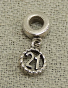 Echt Pandora Sterling Silber 21. Geburtstag Dangle Charm ALE 925 CHARM ONLY - Bild 1 von 3