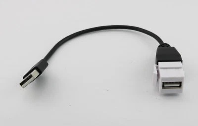 USB 2.0 A Female to Male Panel Mount Insert Adapter Cable Wall Socket Face Plate - Image 1 of 4