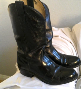 DOUBLE H HERREN SCHWARZ LEDER COWBOY STIEFEL, GRÖSSE 10D - Bild 1 von 7