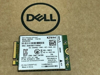 Dell DW5809e K2W44 Sierra EM7305 4G LTE WWAN Card For Latitude E5250 E5450 E7350 - Image 1 of 3