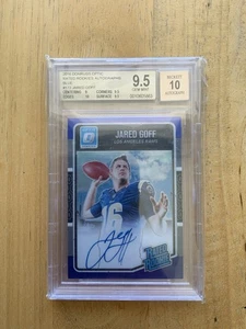 JARED GOFF 2016 OPTIC RATED ROOKIE AUTO BLUE HOLO /75 - BGS-9.5/10 - Picture 1 of 2