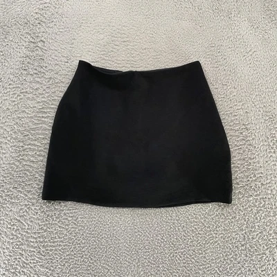 Abercrombie & Fitch Mini Skirt Womens Small Satin Black Side Zip Lined Classic - Image 1 of 4