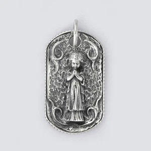 PLATA ESTERLINA 925 Hecho a Mano Ángel Colgante Hombres Mujeres Joyería y CADENA DE ACERO S6337 - Imagen 1 de 3