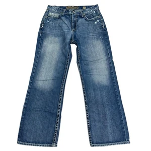 BKE Denim Tyler Straight Jeans Herren Größe 34 Used-Waschung Freizeit 34 x 30 - Bild 1 von 12
