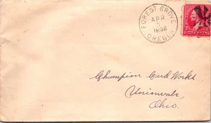 GOLDPATH: US EARLY COVER 1896 FOREST GROVE,OR.FANCY CANCEL.2C CV817_P02 - Picture 1 of 2