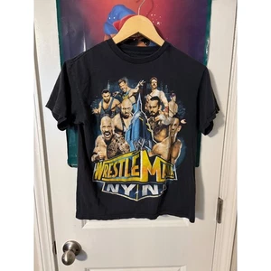 WWE Wrestlemania T-Shirt Wrestling Graphic Tee Black Kids Size na - Picture 1 of 7