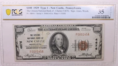 1929 $20., National Currency., New Castle, PA., PCGS VF-35., Store Sale #SGNB013 - Image 1 of 2