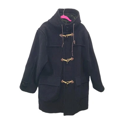 Gabardina de lana azul marino Banana Republic vintage rara, sudadera con capucha grande para hombre Foto 1 de 4