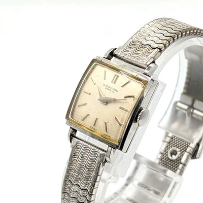 IWC  Watch Hand-winding Ladies Silver Square Y2K 00S Vintage From Japan - Image 1 of 4