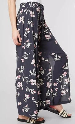 Billabong Women Navy Floral Adventure Spirit Wrap Tie Pant Size XS - Image 1 of 4