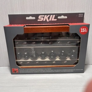 NEW SKIL 91015 15 PC ROUTER BIT SET wCASE 1/4" COLLET SHAFT FREE SHIPPING - Picture 1 of 11