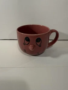 Taza de cerámica rosa vintage Livingware Collection Funny Faces - Imagen 1 de 3