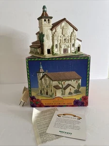 Mervyn's California Mission Santa Clara De Asis Keramik beleuchtet Vintage verpackt - Bild 1 von 17