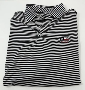Vineyard Vines Men Golf Polo Shirt Size Small Texas Flag And Whale Logo Blue/Wht - Picture 1 of 5