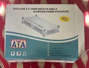 Sata & IDE 3.5” Hard Drive To USB2.0 Aluminum Combo Enclosure - Picture 1 of 4