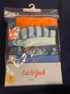 Cat & Jack Boy's SEVEN Pack of Cotton Briefs Sz. XS~4/5 NEW - Picture 1 of 2