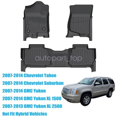 Floor Mats Liner For 2007 2008 2009 2010 2011 2012 Chevy Tahoe GMC Yukon XL TPE - Изображение 1 из 4