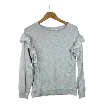 LOFT Women's Embroidered Ruffle Sleeve Sweatshirt Size XS - Image 1 of 4