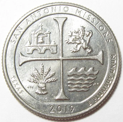 UNCIRCULATED 2019-W  ATB San Antonio Missions National Parks Quarter - #11115-22 - Image 1 of 2
