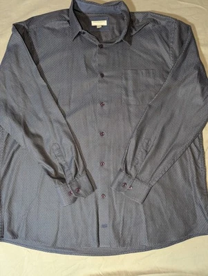 Johnston and Murphy Mens Size XXL Blue Dobby Pattern Button Down Shirt - Image 1 of 4