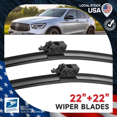 Juego de limpiaparabrisas delantero OEM de 22"+22" para Mercedes-Benz C180 2015-2019 Foto 1 de 4