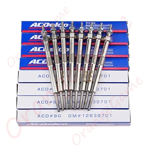 Set of 8 Genuine GM 12639701 Diesel Glow Plug LMM LML LBZ Duramax 6.6L Silverado - Picture 1 of 8