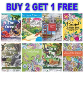 ADULT ANTI-STRESS RELAXATION COLOURING BOOK BOOKS Colour Therapy ALL AGES - Picture 1 of 41