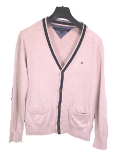 Tommy Hilfiger Herren Strickjacke beige Gr. M V-Ausschnitt 100% Baumwolle Hi305 - Bild 1 von 6