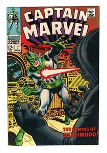 CAPTAIN MARVEL 7 (VF/NM 9.0) 1968 SILVER-AGE / ROMITA SR. COVER / vs QUASSIMODO* - Picture 1 of 2