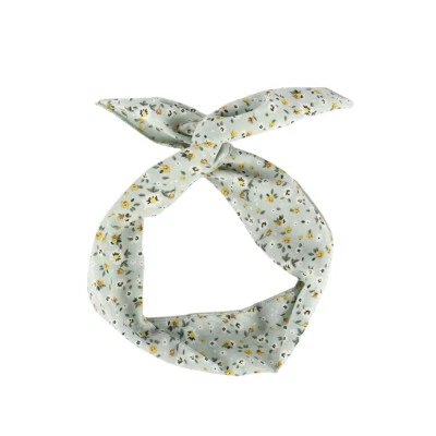 Oreja de conejo con diadema de alambre de hierro tela cruzada hágalo usted mismo banda para el cabello estampada floral ~ Foto 1 de 4