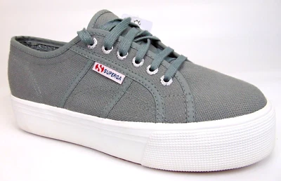 Superga 2790A Cotu Platform Sneakers Casual Shoes Women's Size 8.5 M Gray, NEW - Image 1 of 4