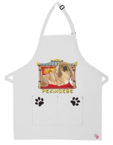 Pekingese Dog Apron Two Pocket Bib Apron with Adj Neck - Picture 1 of 1