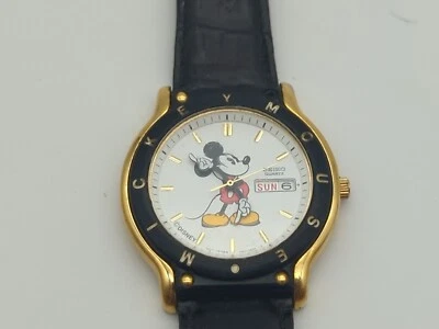 Reloj Seiko 7N43-6A99 Sport Mans 38MM Día Fecha Mickey Mouse PARA SERVICIO DC2812 Foto 1 de 4