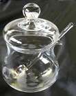 Princess House Crystal Heritage Glass Jar with Lid & Spoon