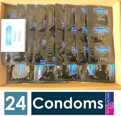 24 X Pasante Extra Condoms  | Extra Thick Extra Lubricated For Pleasure  | CE • 5.09£